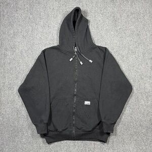 Pro Club Black Heavyweight Pullover Zip Up Hoodie Mens Large EUC 0297